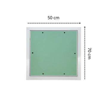 Revíziós ajtó 50x70cm Impregnált gipszkarton betéttel, billenő, filc tömítéssel (csak álmennyezetbe)