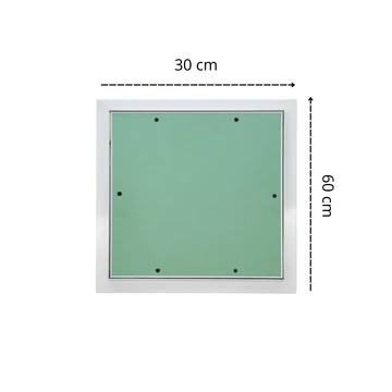 Revíziós ajtó (Pro) 30x60cm Impregnált gipszkarton betét, filc tömítés (mennyezet,fal + burkolható)