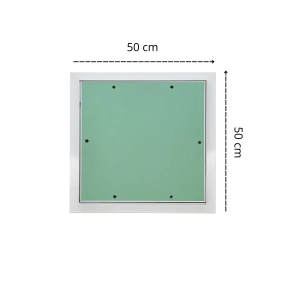 Revíziós ajtó 50x50cm Impregnált gipszkarton betéttel, billenő, filc tömítéssel (csak álmennyezetbe)